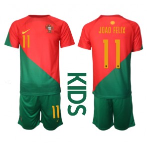 Portugal Joao Felix #11 Replica Home Stadium Kit for Kids World Cup 2022 Short Sleeve (+ pants)
